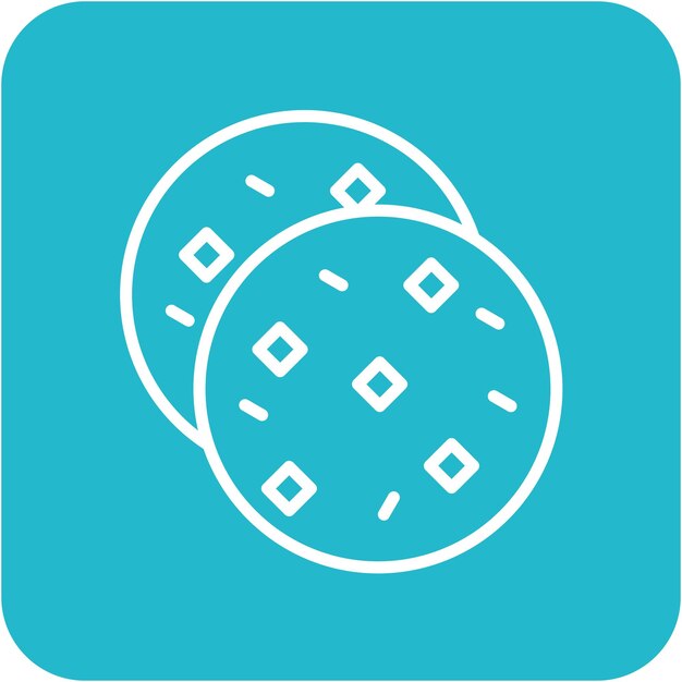 El icono vectorial de las galletas se puede utilizar para el conjunto de iconos de dulces y caramelos
