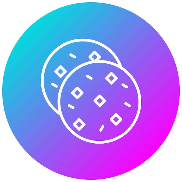 El icono vectorial de las galletas se puede utilizar para el conjunto de iconos de dulces y caramelos