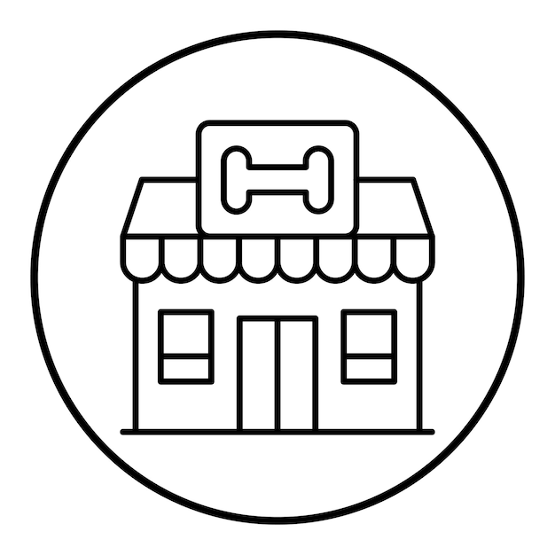 El icono vectorial del gimnasio se puede usar para el conjunto de iconos de tiendas y tiendas