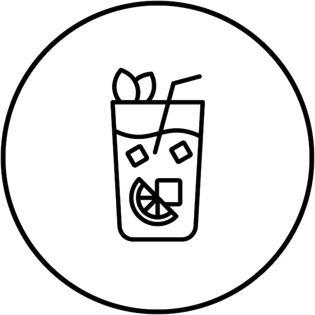 El icono vectorial de Gin Tonic se puede usar para el conjunto de iconos de bebidas