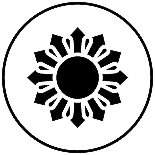 El icono vectorial del girasol italiano ilustra el conjunto de iconos de Italia