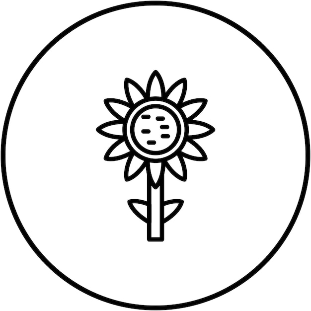 El icono vectorial de girasol italiano se puede usar para el conjunto de iconos de Italia