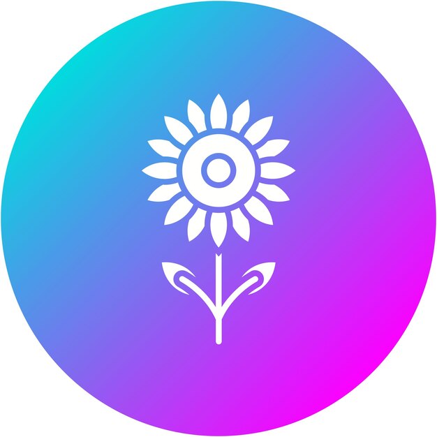 El icono vectorial de girasol se puede usar para el conjunto de iconos de otoño