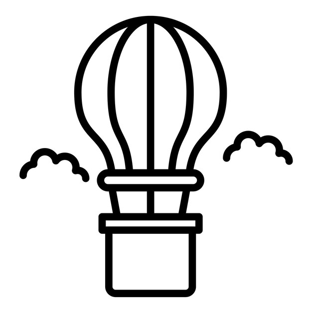 El icono vectorial de globo de aire caliente se puede usar para el conjunto de iconos de aventura