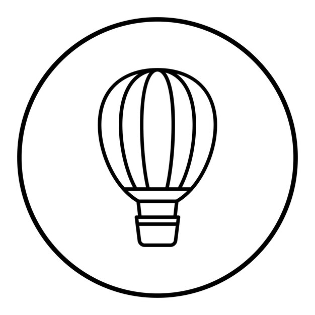 El icono vectorial del globo de aire caliente se puede utilizar para el conjunto de iconos de transporte