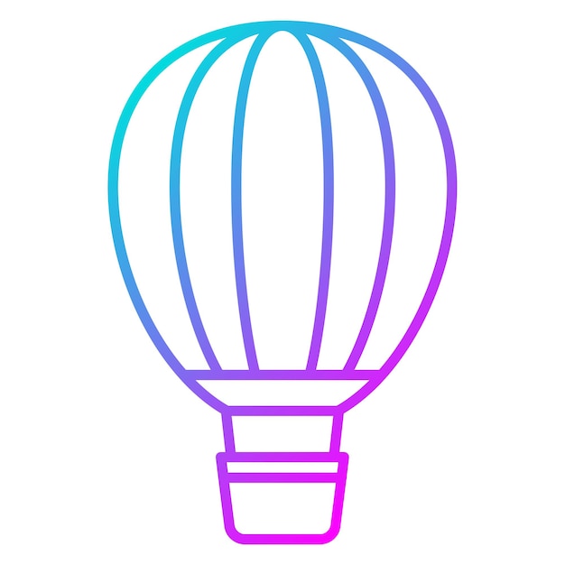 El icono vectorial del globo de aire caliente se puede utilizar para el conjunto de iconos de transporte