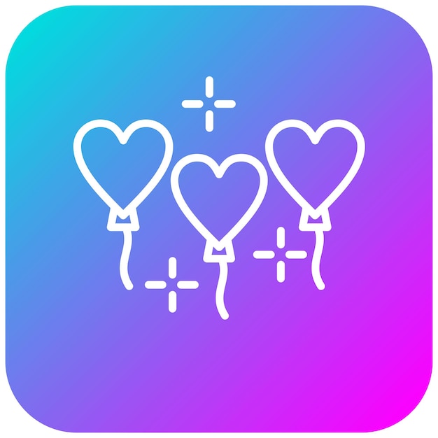 El icono vectorial del globo del corazón se puede usar para el conjunto de iconos de la ducha de bebé