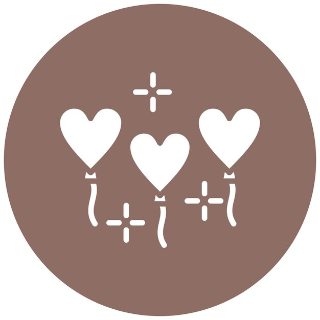 El icono vectorial del globo del corazón se puede usar para el conjunto de iconos de la ducha de bebé