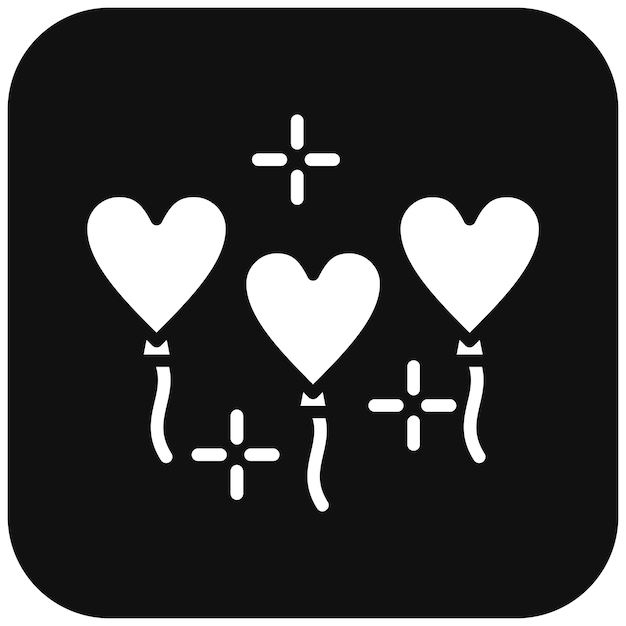 El icono vectorial del globo del corazón se puede usar para el conjunto de iconos de la ducha de bebé