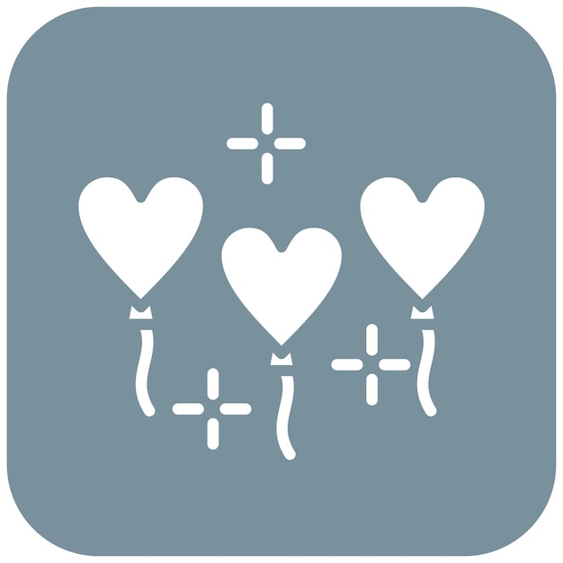 El icono vectorial del globo del corazón se puede usar para el conjunto de iconos de la ducha de bebé