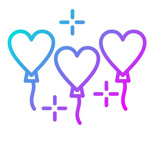 El icono vectorial del globo del corazón se puede usar para el conjunto de iconos de la ducha de bebé