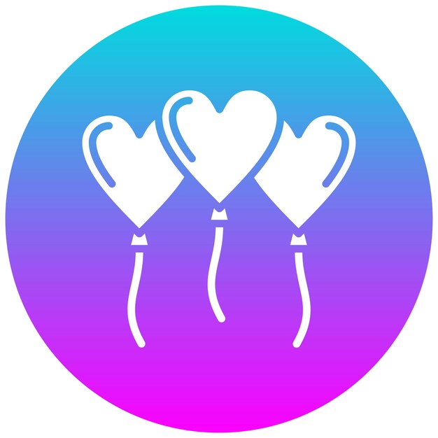 El icono vectorial del globo del corazón se puede usar para el conjunto de iconos de Festa Junina
