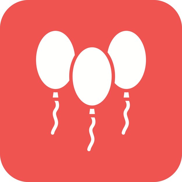 El icono vectorial de globos se puede usar para el conjunto de iconos de cumpleaños