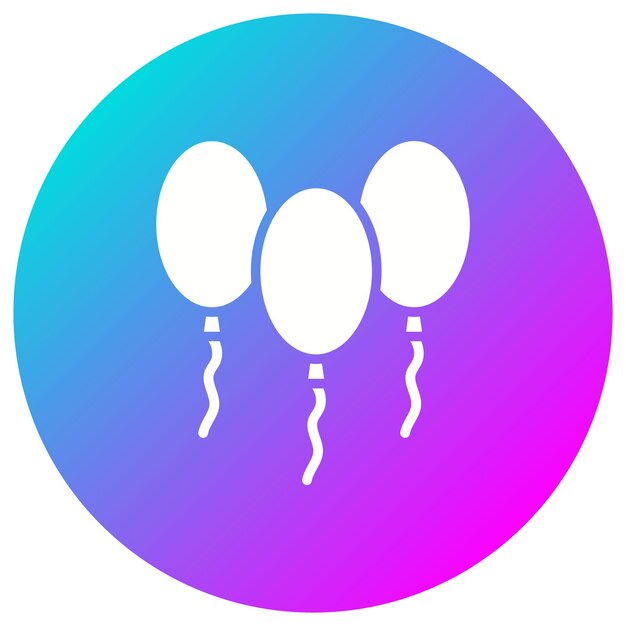 El icono vectorial de globos se puede usar para el conjunto de iconos de cumpleaños