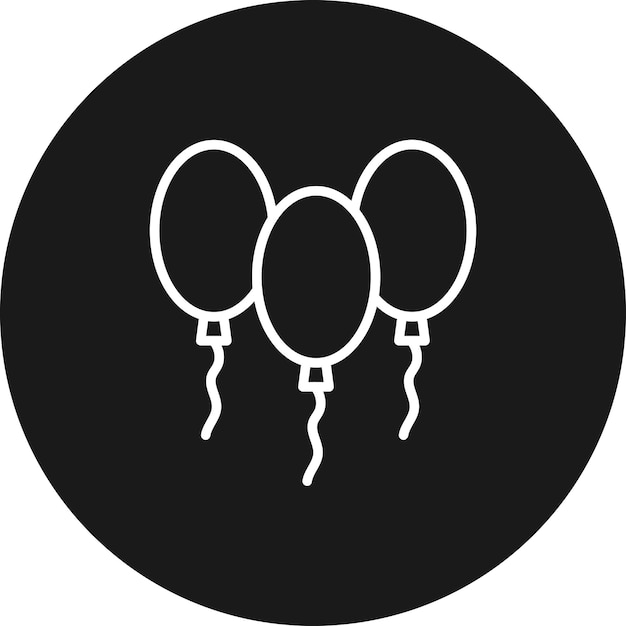 El icono vectorial de globos se puede usar para el conjunto de iconos de cumpleaños