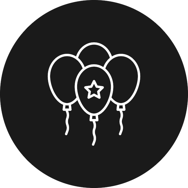 El icono vectorial de globos se puede usar para el conjunto de iconos de fiestas y celebraciones