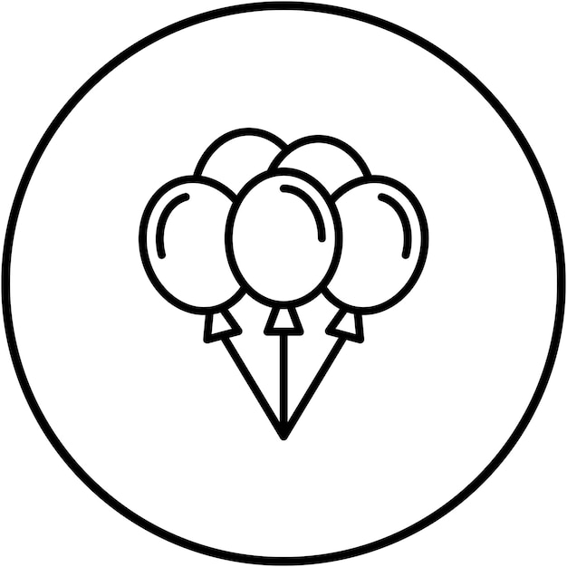 El icono vectorial de globos se puede usar para el conjunto de iconos de Halloween