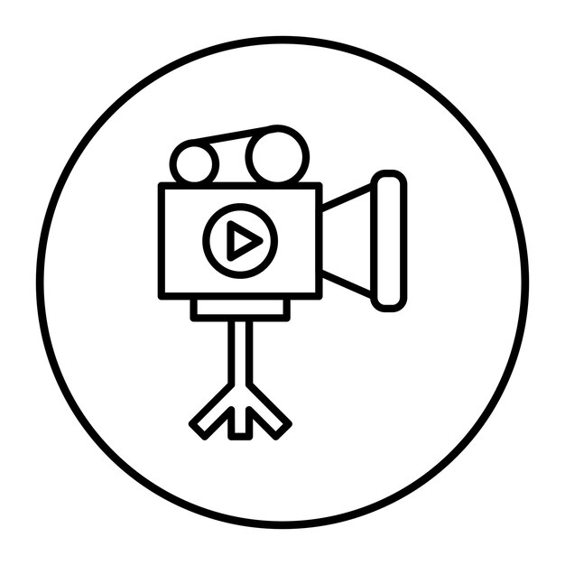 El icono vectorial del grabador de video se puede utilizar para el conjunto de iconos de comunicación y medios