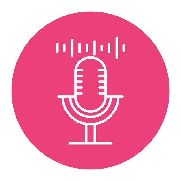 El icono vectorial del grabador de voz se puede utilizar para el conjunto de iconos de comunicación y medios