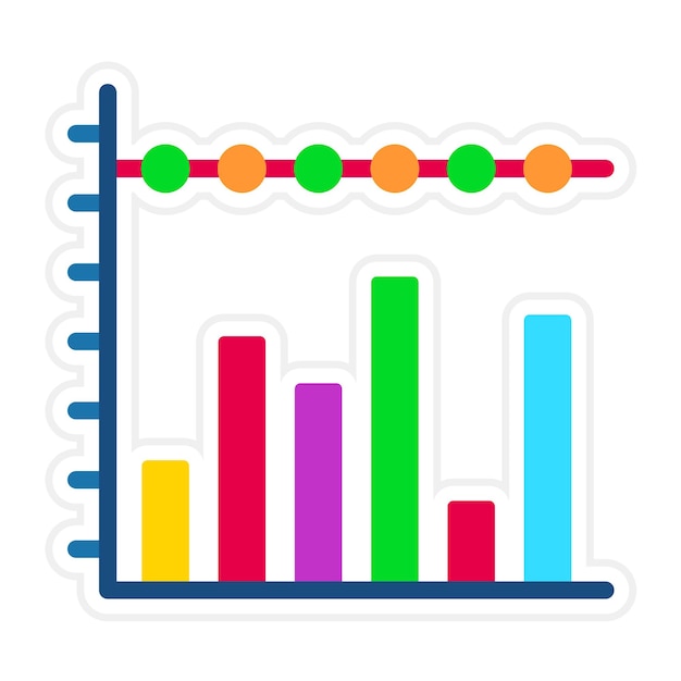 El icono vectorial del gráfico de barras apilado se puede utilizar para el conjunto de iconos de infografías