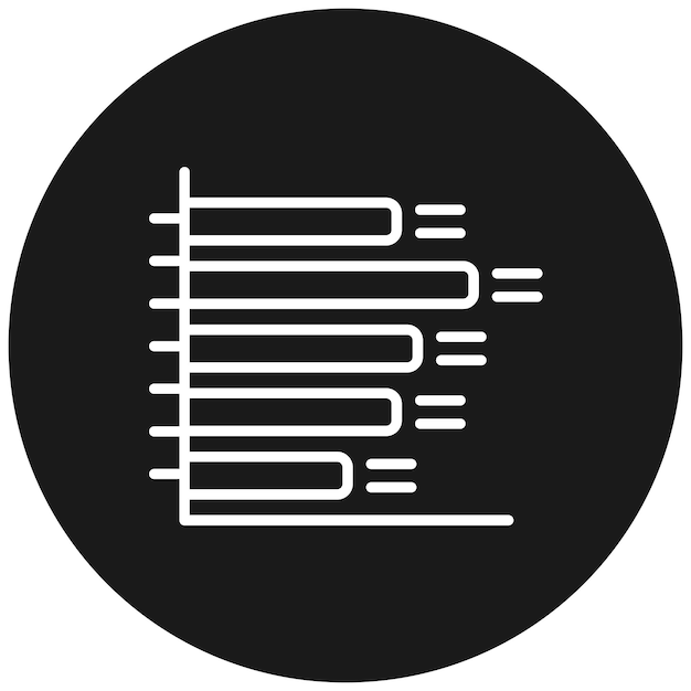 El icono vectorial del gráfico de barras horizontal se puede utilizar para el conjunto de iconos de infografías