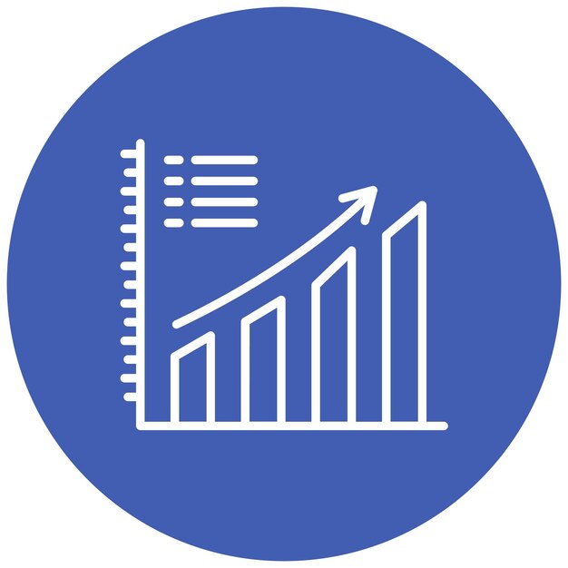 El icono vectorial del gráfico de crecimiento se puede utilizar para el conjunto de iconos de rendimiento empresarial