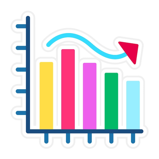 Vector el icono vectorial de gráfico en forma de campana se puede utilizar para el conjunto de iconos de infografías