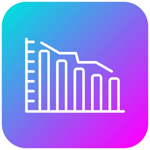 El icono vectorial del gráfico de línea declinante se puede utilizar para el conjunto de iconos de infografías