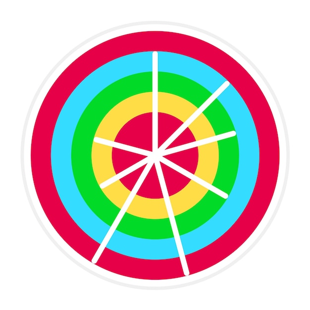 El icono vectorial del gráfico de pastel de radar se puede utilizar para el conjunto de iconos de infografías