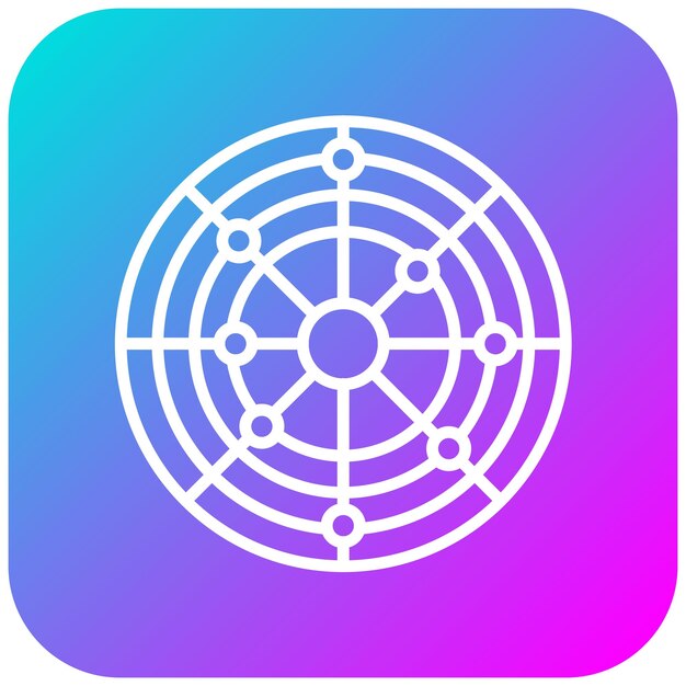 El icono vectorial del gráfico de pastel de radar se puede utilizar para el conjunto de iconos de infografías