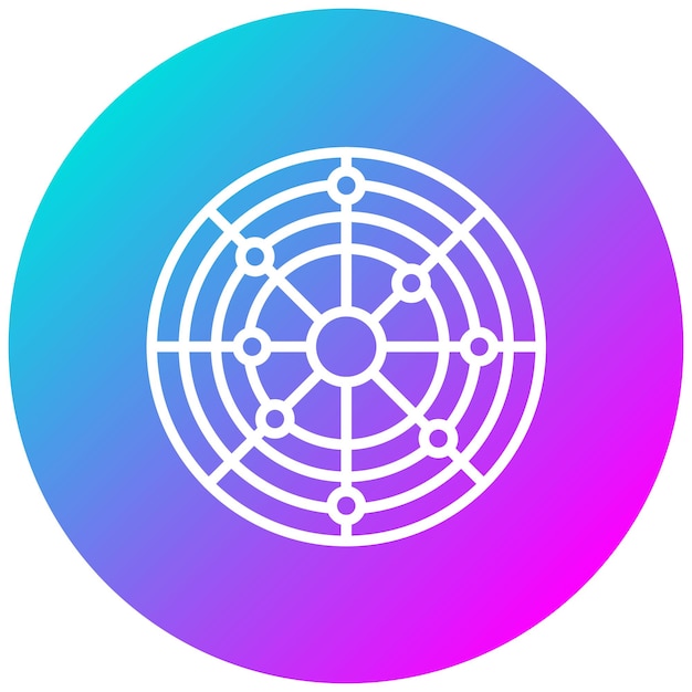 El icono vectorial del gráfico de pastel de radar se puede utilizar para el conjunto de iconos de infografías