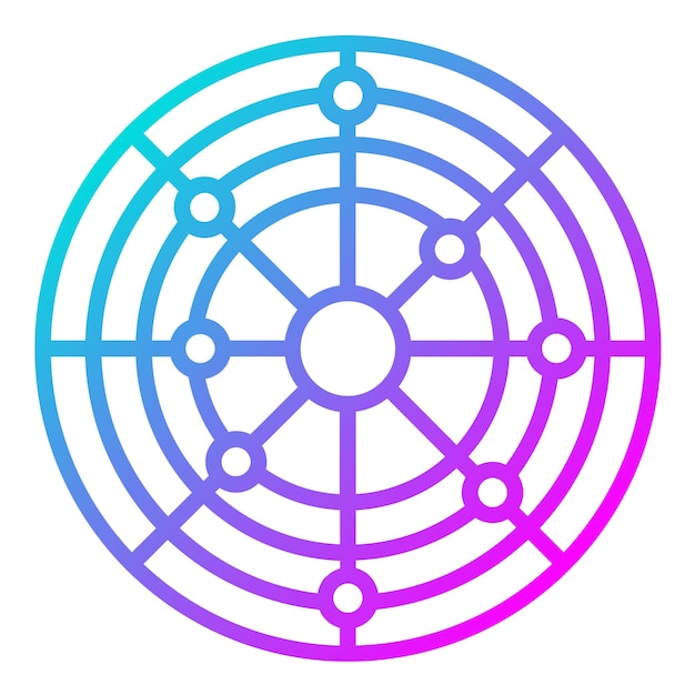 El icono vectorial del gráfico de pastel de radar se puede utilizar para el conjunto de iconos de infografías