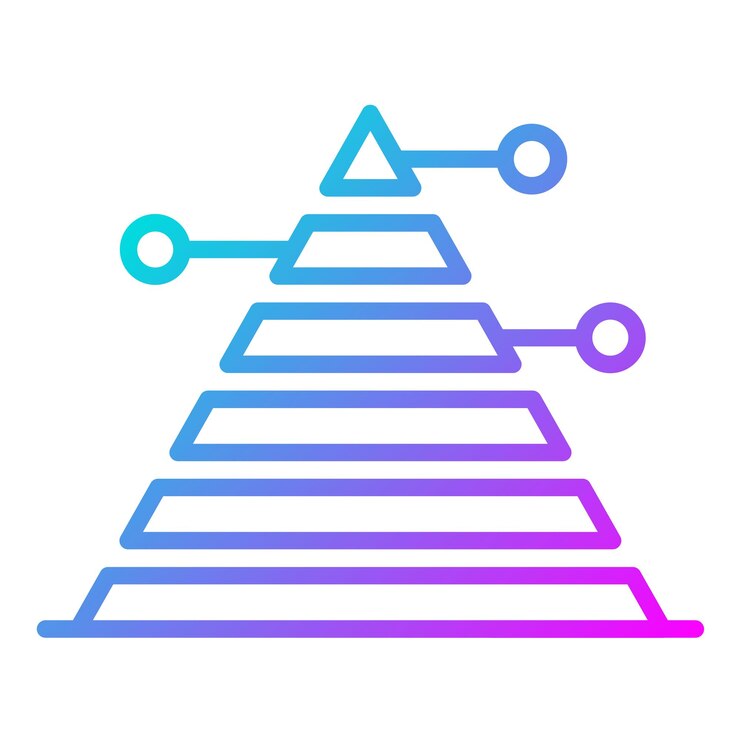 Vector el icono vectorial del gráfico piramidal se puede utilizar para el conjunto de iconos de infografías