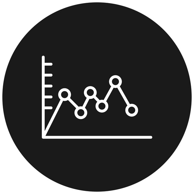 El icono vectorial del gráfico de tendencias se puede utilizar para el conjunto de iconos de infografías