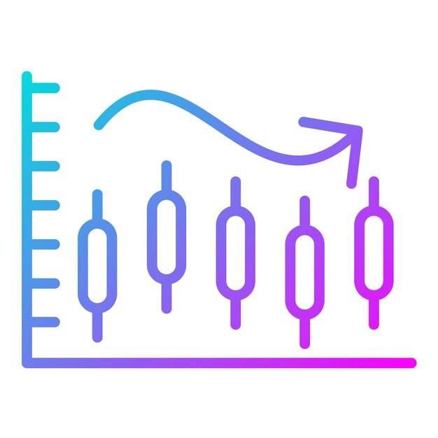 El icono vectorial del gráfico de velas se puede utilizar para el conjunto de iconos de infografías