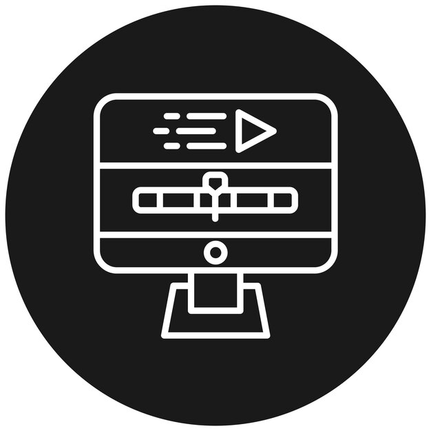 El icono vectorial de gráficos de movimiento se puede usar para el conjunto de iconos de producción de video