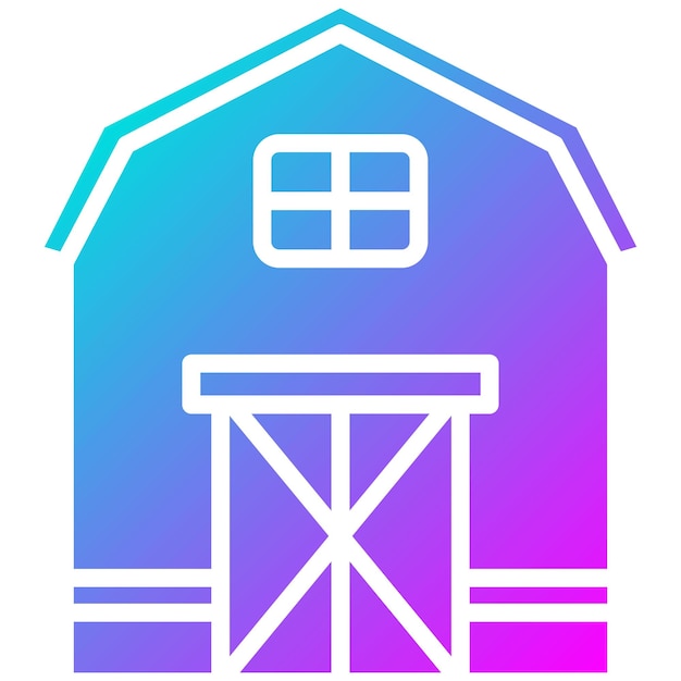 El icono vectorial del granero se puede utilizar para el conjunto de iconos del tipo de casas