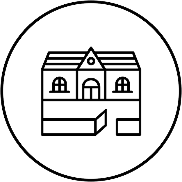 El icono vectorial de la granja se puede usar para el conjunto de iconos de Festa Junina