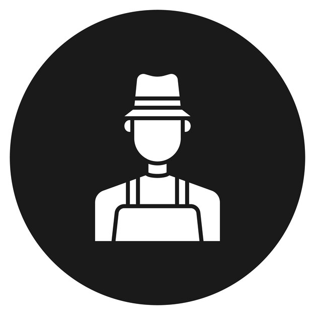El icono vectorial del granjero masculino se puede usar para el conjunto de iconos de la aldea