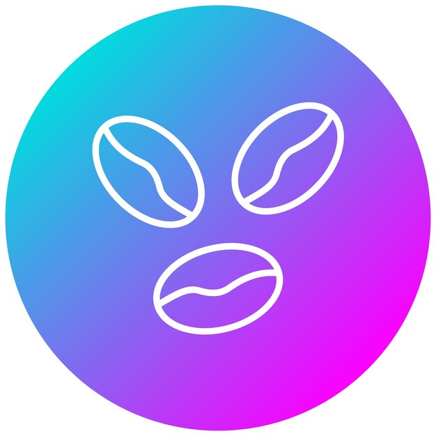 El icono vectorial de los granos de café se puede usar para el conjunto de iconos de la cafetería