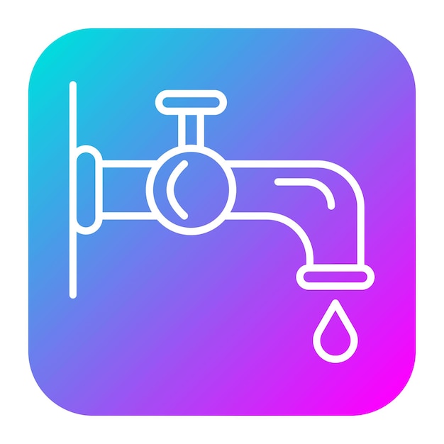 El icono vectorial del grifo de agua se puede utilizar para el conjunto de iconos de lavandería