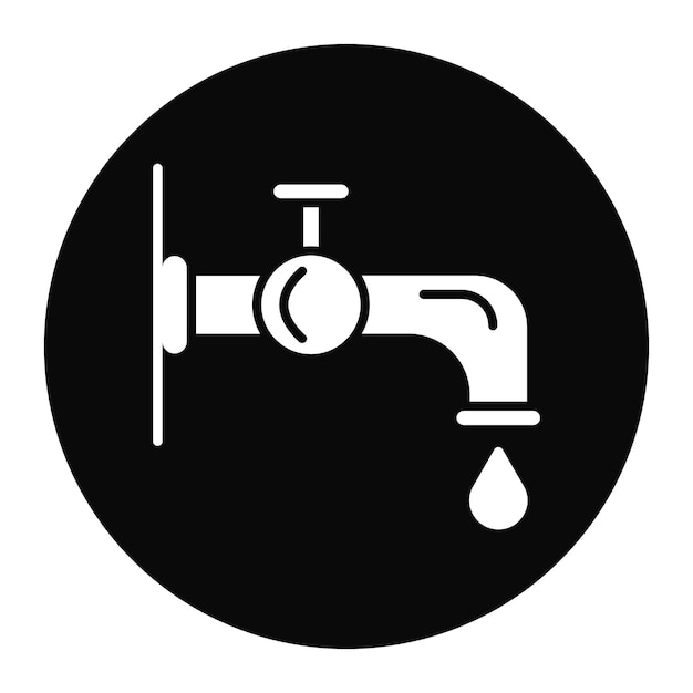 El icono vectorial del grifo de agua se puede utilizar para el conjunto de iconos de lavandería