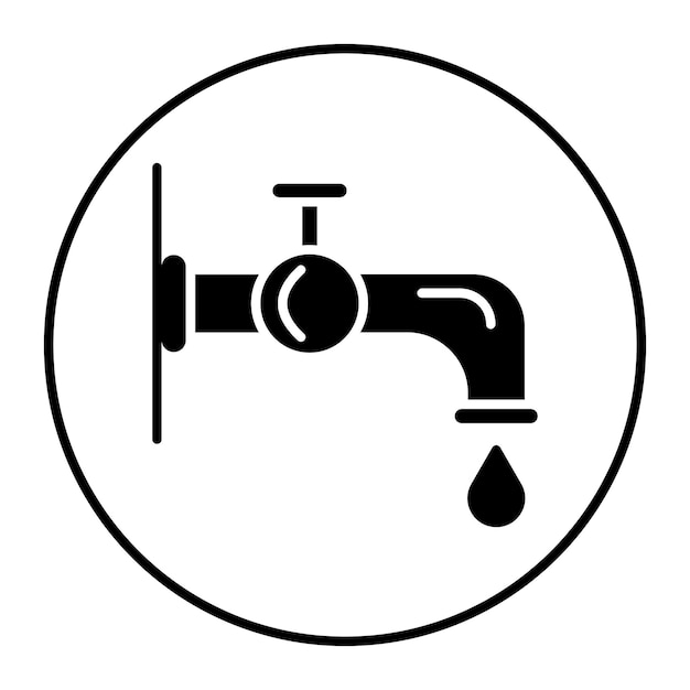 El icono vectorial del grifo de agua se puede utilizar para el conjunto de iconos de lavandería