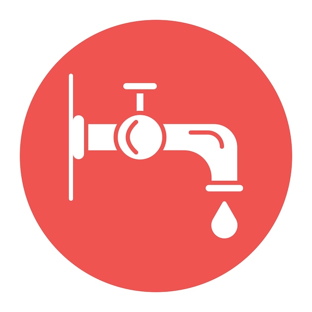 El icono vectorial del grifo de agua se puede utilizar para el conjunto de iconos de lavandería