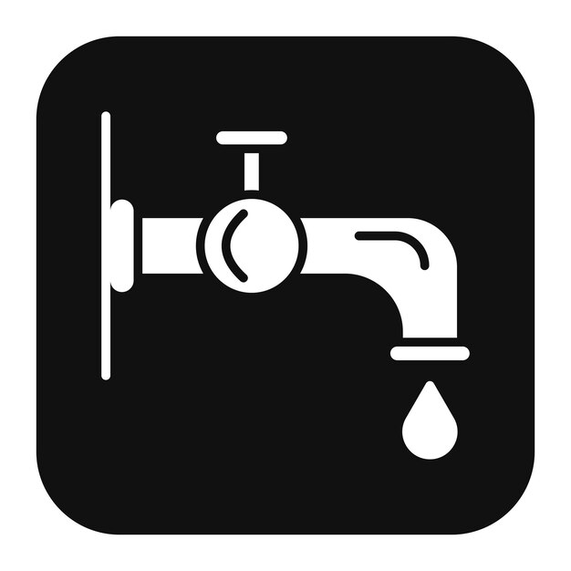 El icono vectorial del grifo de agua se puede utilizar para el conjunto de iconos de lavandería