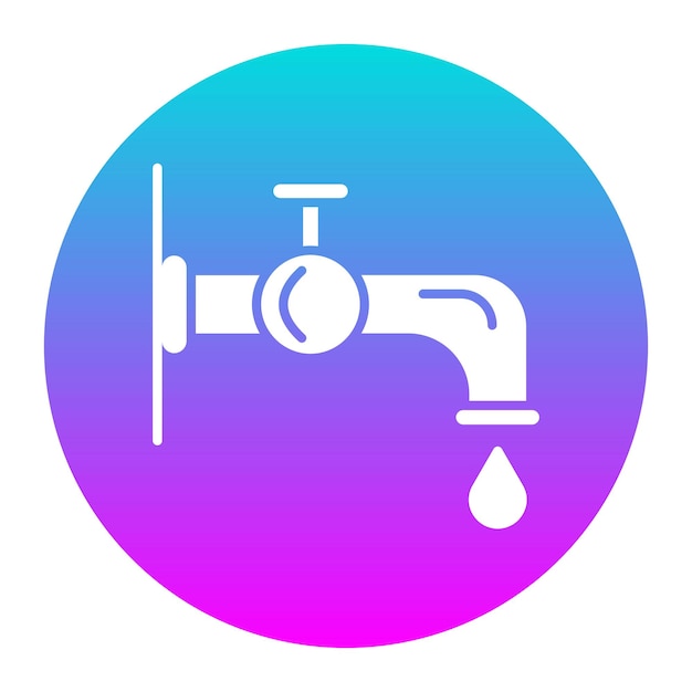 El icono vectorial del grifo de agua se puede utilizar para el conjunto de iconos de lavandería