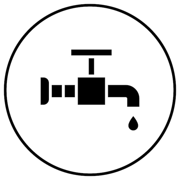El icono vectorial del grifo se puede usar para el conjunto de iconos de limpieza de la casa