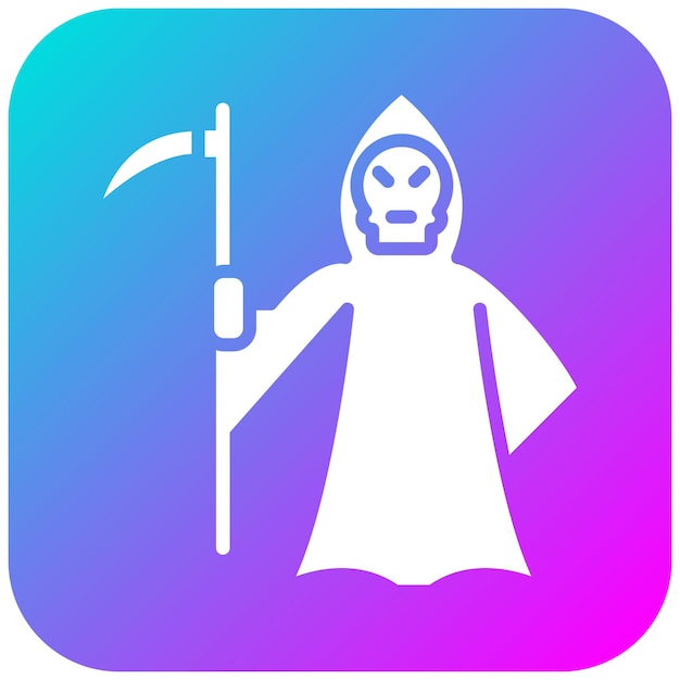 El icono vectorial de Grim Reaper se puede usar para el conjunto de iconos de Halloween