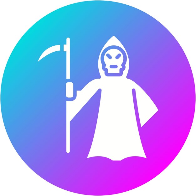 El icono vectorial de Grim Reaper se puede usar para el conjunto de iconos de Halloween