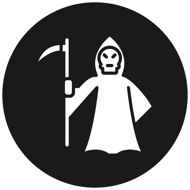El icono vectorial de Grim Reaper se puede usar para el conjunto de iconos de Halloween